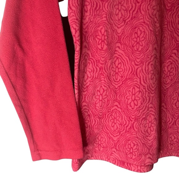 Columbia Fleece quarter zip sweatshirt floral medium 10/12 pink - Picture 5 of 9